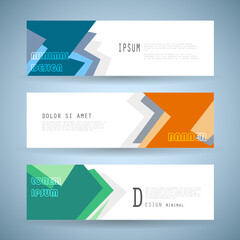 Naklejka premium Vector horizontal banner template, abstract design