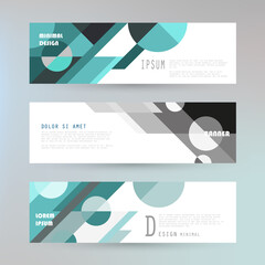 Naklejka premium Vector horizontal banner template, abstract design