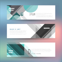 Vector horizontal banner template, abstract design