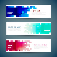 Vector horizontal banner template, abstract design