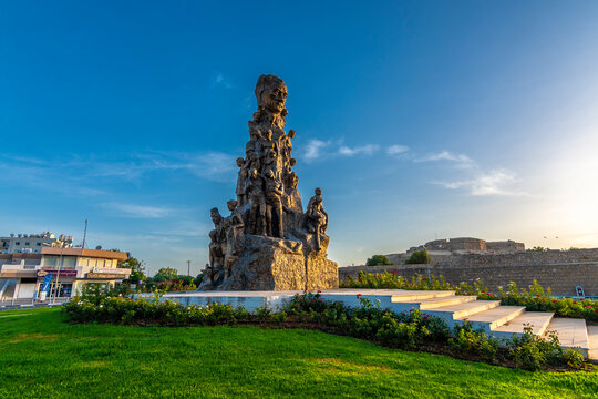 Victory Monument view in Gazimagusa Town of Northern Cyprus 