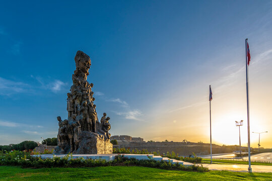 Victory Monument view in Gazimagusa Town of Northern Cyprus 
