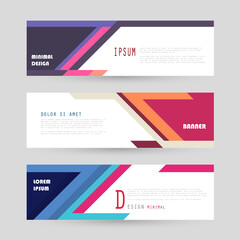 Vector horizontal banner template, abstract design
