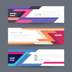 Vector horizontal banner template, abstract design