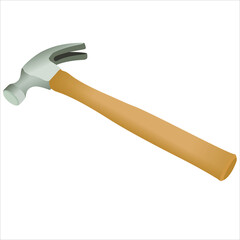 hammer isolated on white and brown