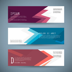 Vector horizontal banner template, abstract design