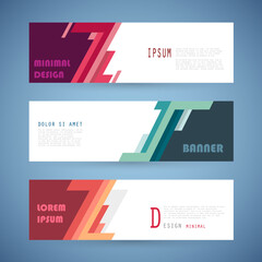 Vector horizontal banner template, abstract design