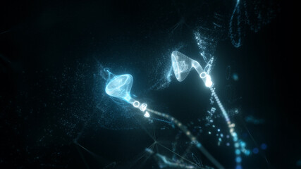 3d rendered illustration of Abstract Earbud or earphone. High quality 3d illustration