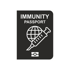 Immunity passport icon. Vaccine passport. Immune. Vaccinated. Vector icon isolated on white background.