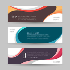 Vector horizontal banner template, abstract design