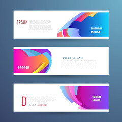 Vector horizontal banner template, abstract design