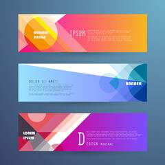 Naklejka premium Vector horizontal banner template, abstract design