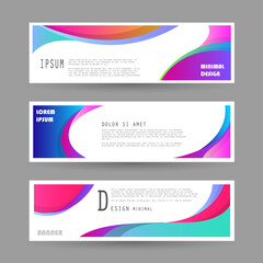 Naklejka premium Vector horizontal banner template, abstract design