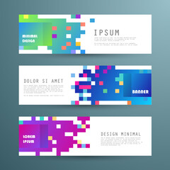 Vector horizontal banner template, abstract design