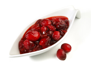 Cranberry Sauce isolated on white Background
