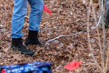 walking in the autumn forest