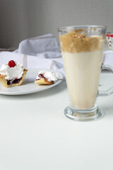 Cake basket is a great dessert for coffee or tea and as a background for text.