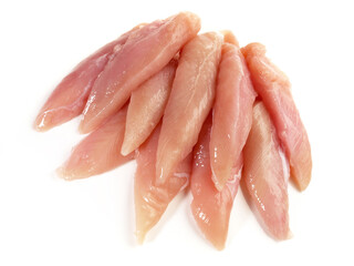 Fine Meat - Chicken Breast Mini Fillets Meat isolated on white Background