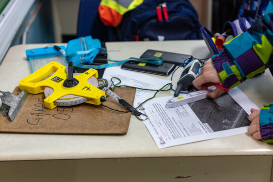 Quadrat tool on a desk