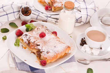 Bougatsa - Greek puff pastry with cream.