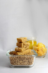 Shukhadi or Gor Papdi or Indian fudge is Traditional Gujarati sweet made in India with wheat...