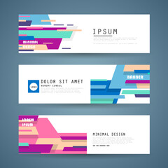 Vector horizontal banner template, abstract design