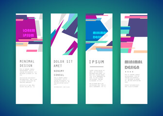 Set of abstract vector banners design. Collection of web banner template. modern template design for web, ads, flyer, poster with 3 different colors
