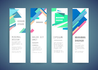 Set of abstract vector banners design. Collection of web banner template. modern template design for web, ads, flyer, poster with 3 different colors
