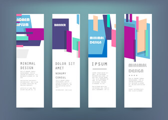 Set of abstract vector banners design. Collection of web banner template. modern template design for web, ads, flyer, poster with 3 different colors
