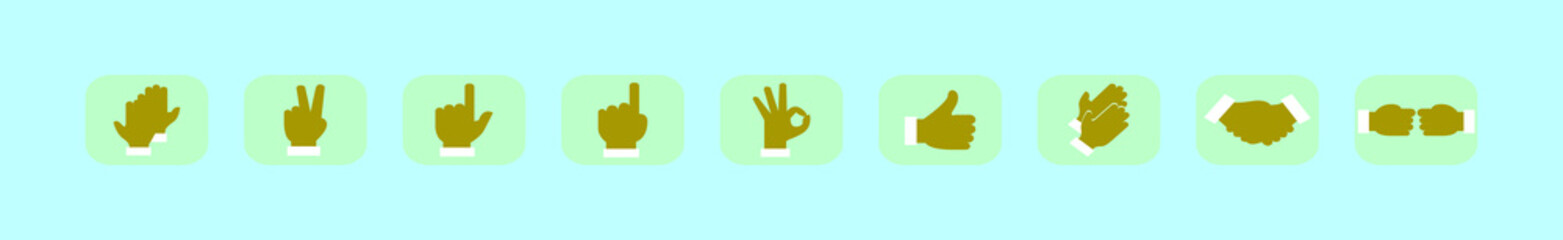 set of hand clapping cartoon icon design template with various models. vector illustration isolated on blue background