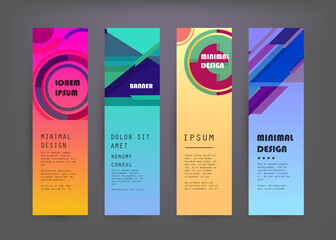 Set of abstract vector banners design. Collection of web banner template. modern template design for web, ads, flyer, poster with 3 different colors
