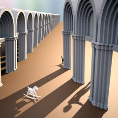 3d illustration In memoriam: secret and melancholy of the street...rest in peace my dear one - 415612611