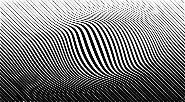 Vector black and white silhouette halftone background. Line by shape. Background, design element