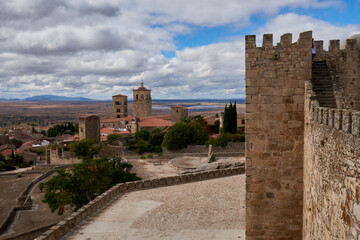 Fototapeta na wymiar View of the monumental town of Trujillo (Caceres). Land of conquerors.