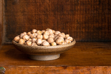 Uncooked Garbanzo Beans in a Bowl