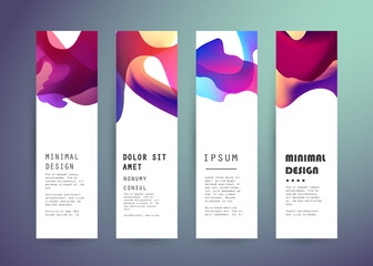 Set of abstract vector banners design. Collection of web banner template. modern template design for web, ads, flyer, poster with 3 different colors
