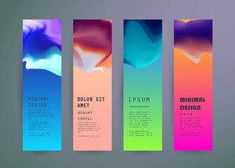 Set of abstract vector banners design. Collection of web banner template. modern template design for web, ads, flyer, poster with 3 different colors
