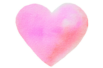 Watercolor or aquarelle painted shape heart