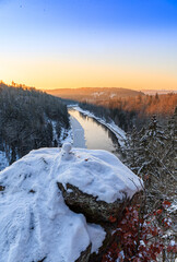Freezy morning above river Vltava, Czech Republic.
