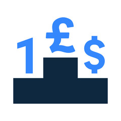 Pound sterling winner icon. Editable vector isolated on a white background.