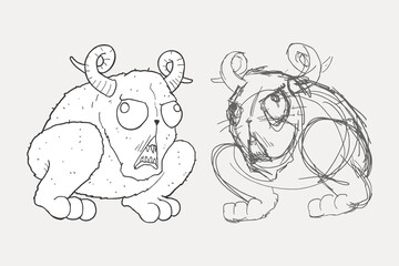 Design of angry creature illustration