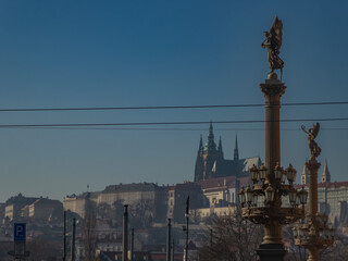 Fototapeta na wymiar Silhouette of the Jewish quarter in Prague