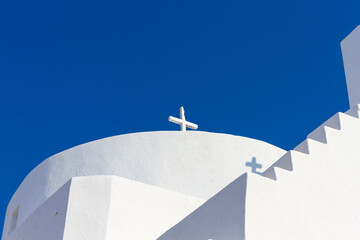 Abstract cycladic architecture, at a small chapel in Chora town, in Kythnos island, Cyclades...