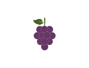 Fruit, grapes icon on white background. Vector illustration.