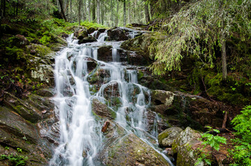 Fototapeta na wymiar Small waterfall, High coast of Sweden. 