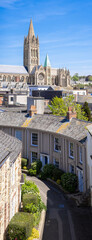 Truro cathedral cornwall England uk with blue sky 