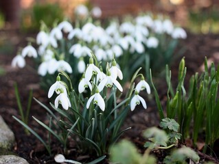 snowdrops in the forest