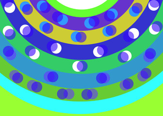 multi-colored semicircles with colored balls