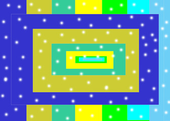 rectangles on a striped background with lights