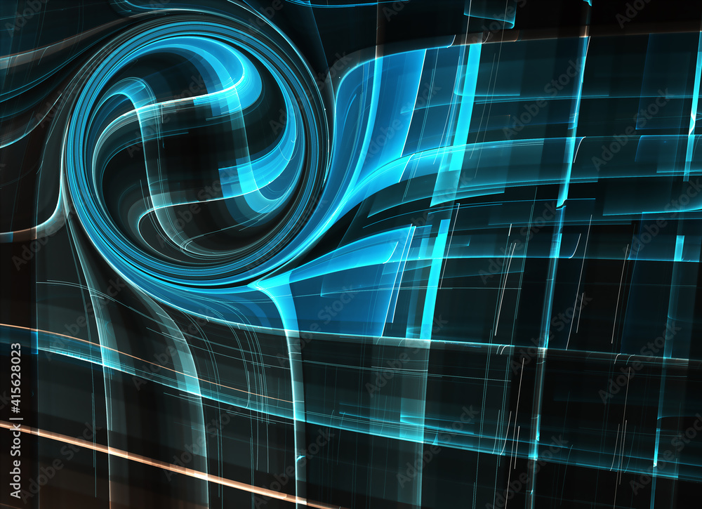 Poster fractal background for use in creativity and design projects. technological fractal. abstract 3d ill